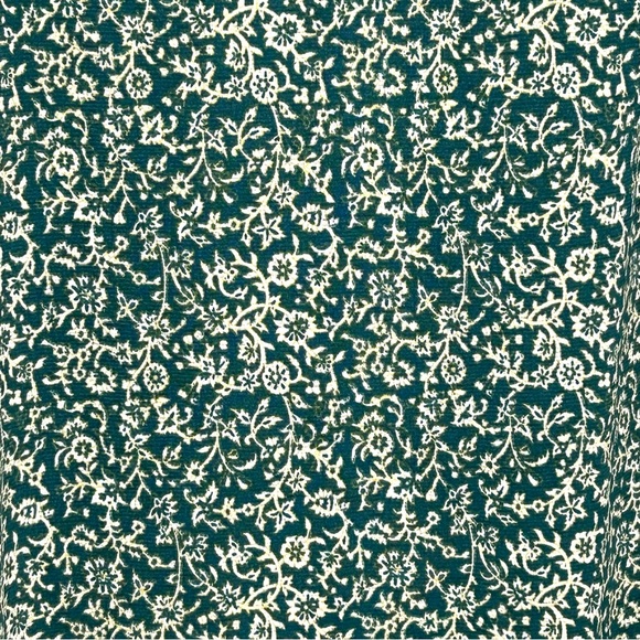 Max Studio Shift Dress Flutter Sleeves Teal Green White Vine Floral Print NWOT - Picture 4 of 7